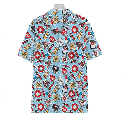 Colorful Medical Pattern Print Hawaiian Shirt