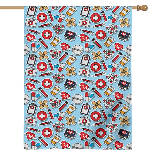Colorful Medical Pattern Print House Flag