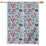 Colorful Medical Pattern Print House Flag