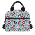 Colorful Medical Pattern Print Insulated Lunch Bag