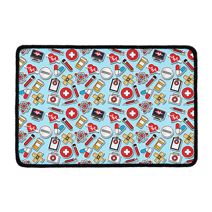 Colorful Medical Pattern Print Kitchen Mat