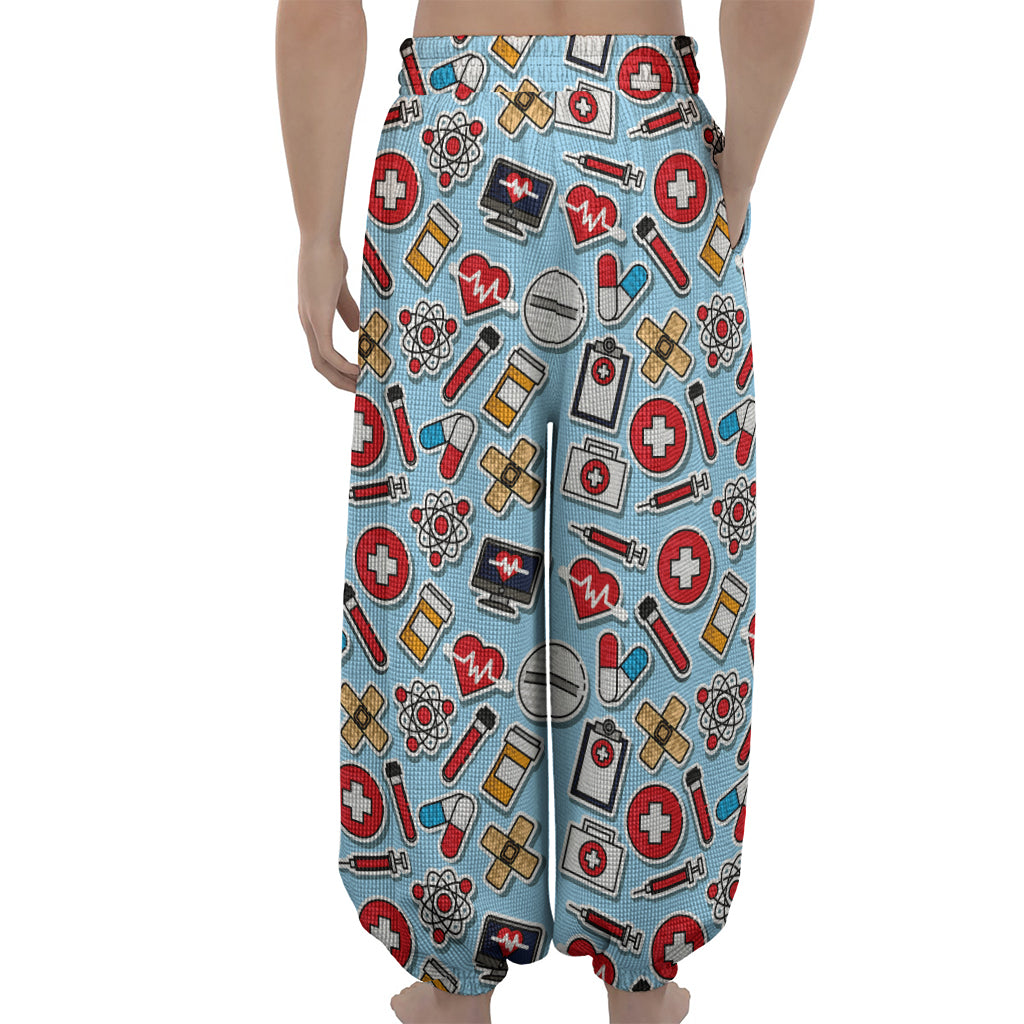 Colorful Medical Pattern Print Lantern Pants