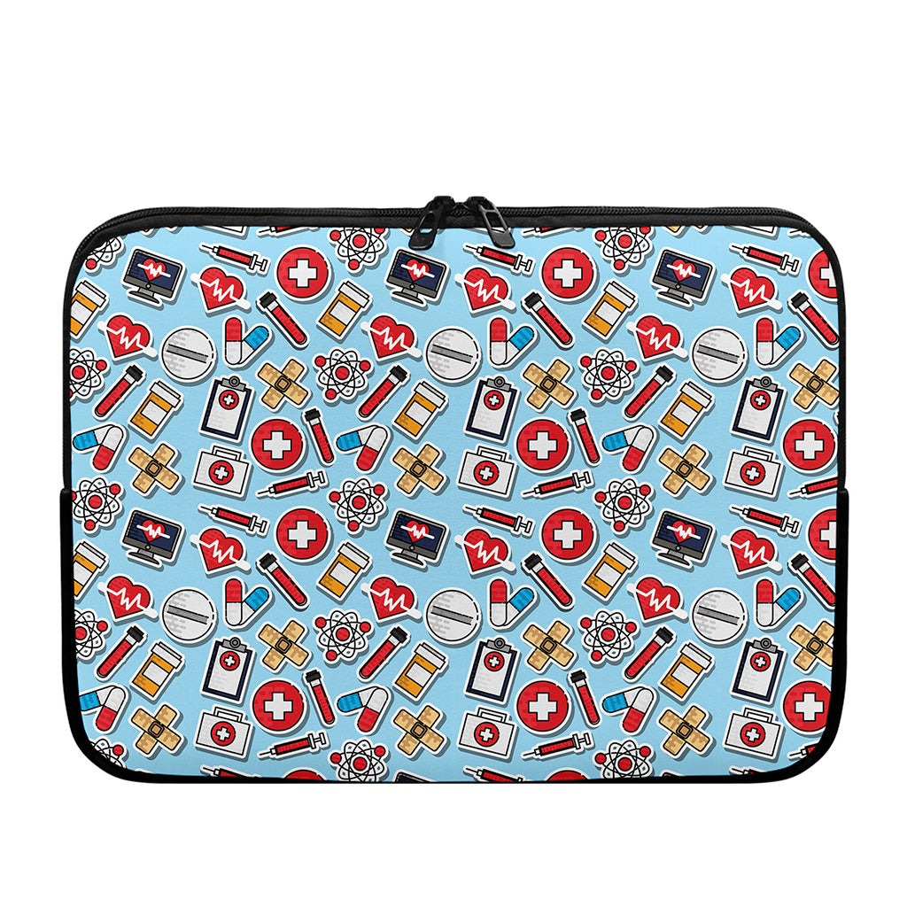 Colorful Medical Pattern Print Laptop Sleeve