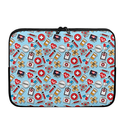 Colorful Medical Pattern Print Laptop Sleeve