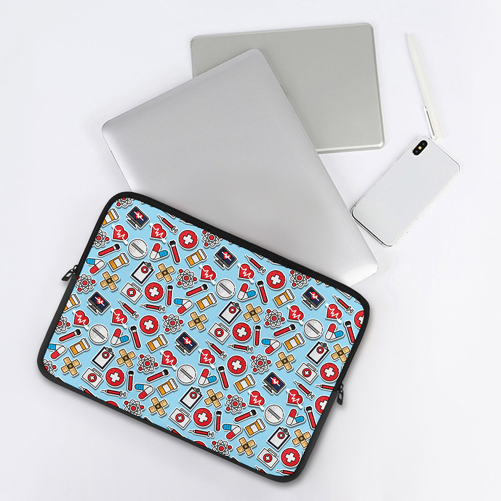 Colorful Medical Pattern Print Laptop Sleeve