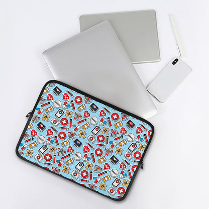 Colorful Medical Pattern Print Laptop Sleeve