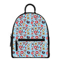 Colorful Medical Pattern Print Leather Backpack