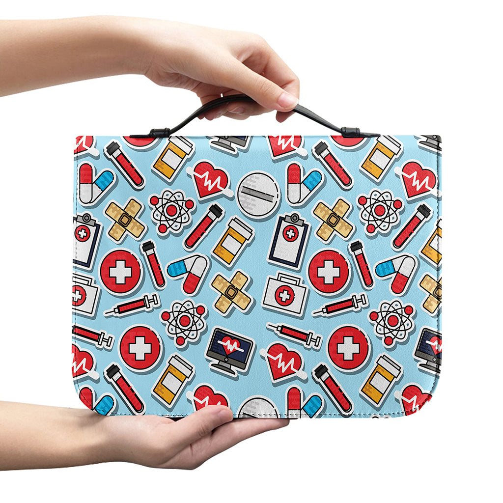 Colorful Medical Pattern Print Leather Bible Cover