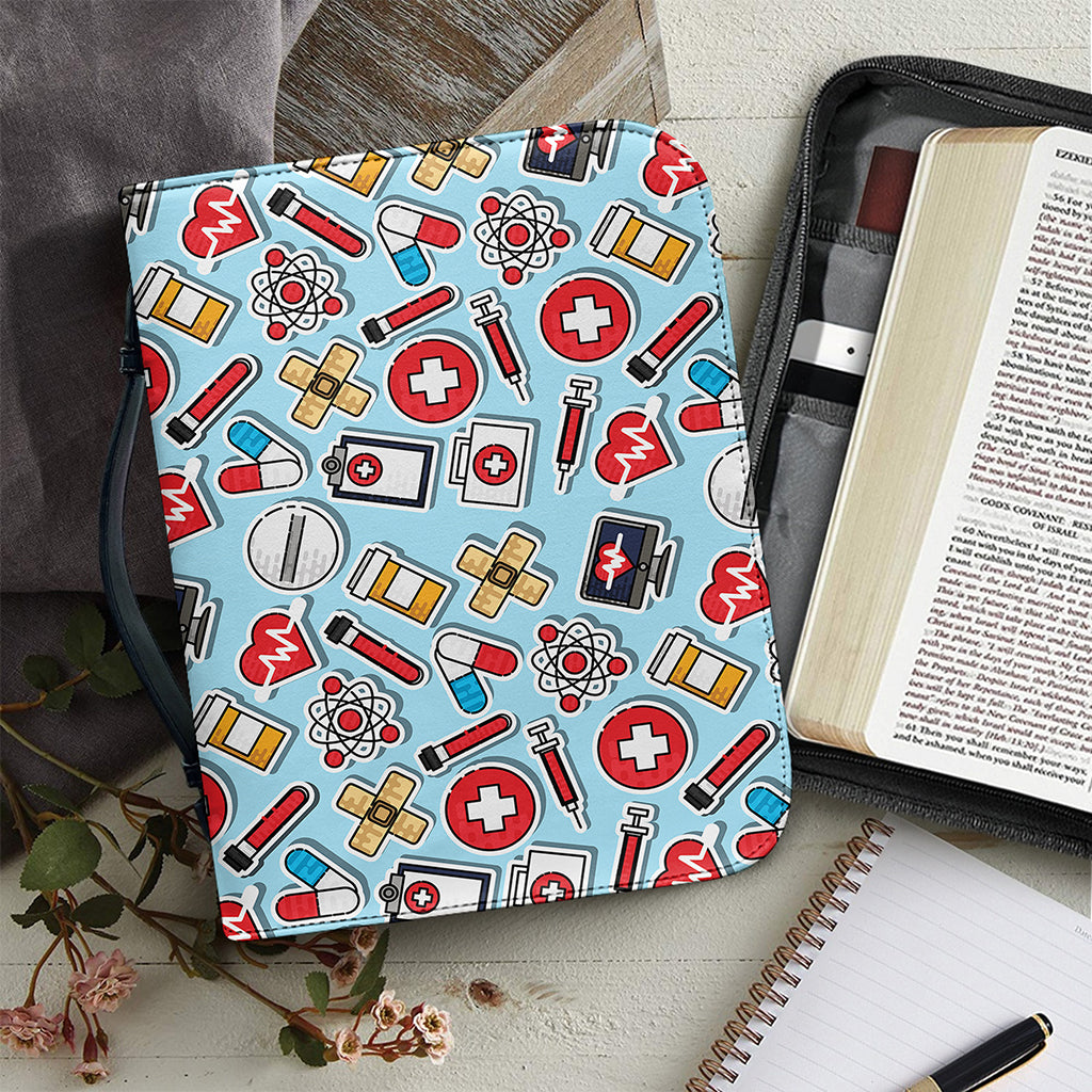 Colorful Medical Pattern Print Leather Bible Cover