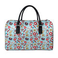 Colorful Medical Pattern Print Leather Duffel Bag