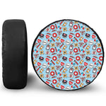 Colorful Medical Pattern Print Leather Spare Tire Cover