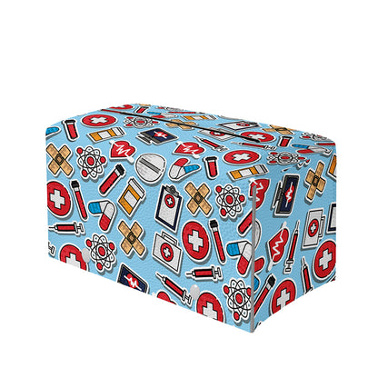 Colorful Medical Pattern Print Leather Tissue Box Cover
