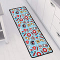Colorful Medical Pattern Print Long Kitchen Mat