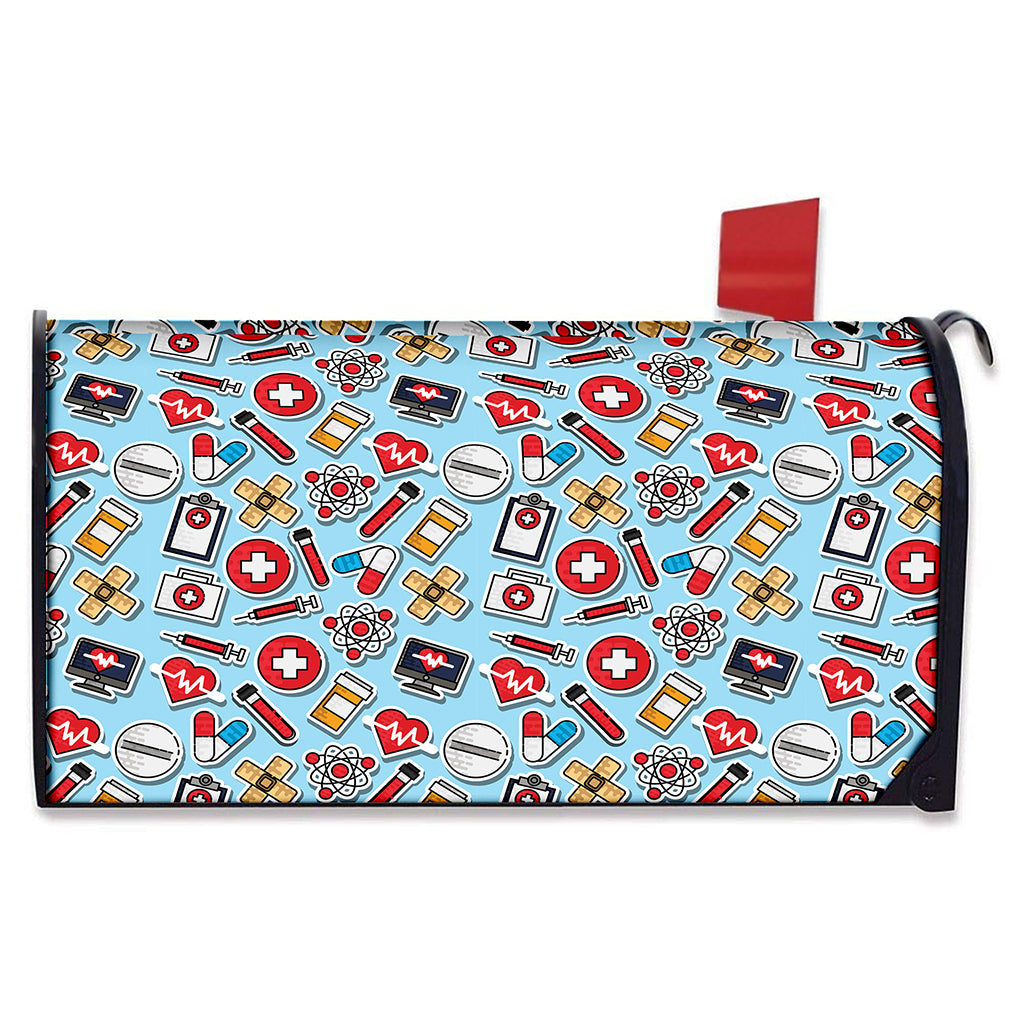 Colorful Medical Pattern Print Mailbox Cover
