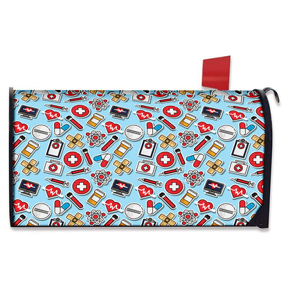 Colorful Medical Pattern Print Mailbox Cover