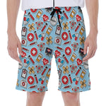 Colorful Medical Pattern Print Men's Beach Shorts