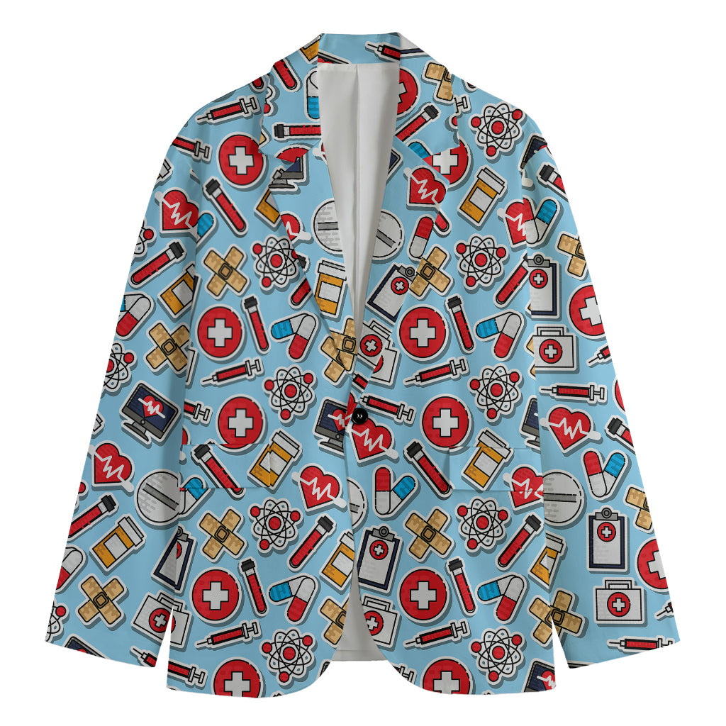 Colorful Medical Pattern Print Men's Blazer