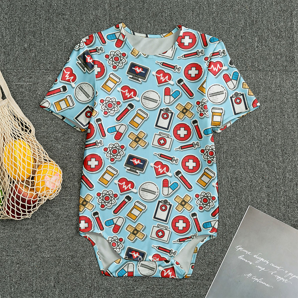 Colorful Medical Pattern Print Men's Bodysuit