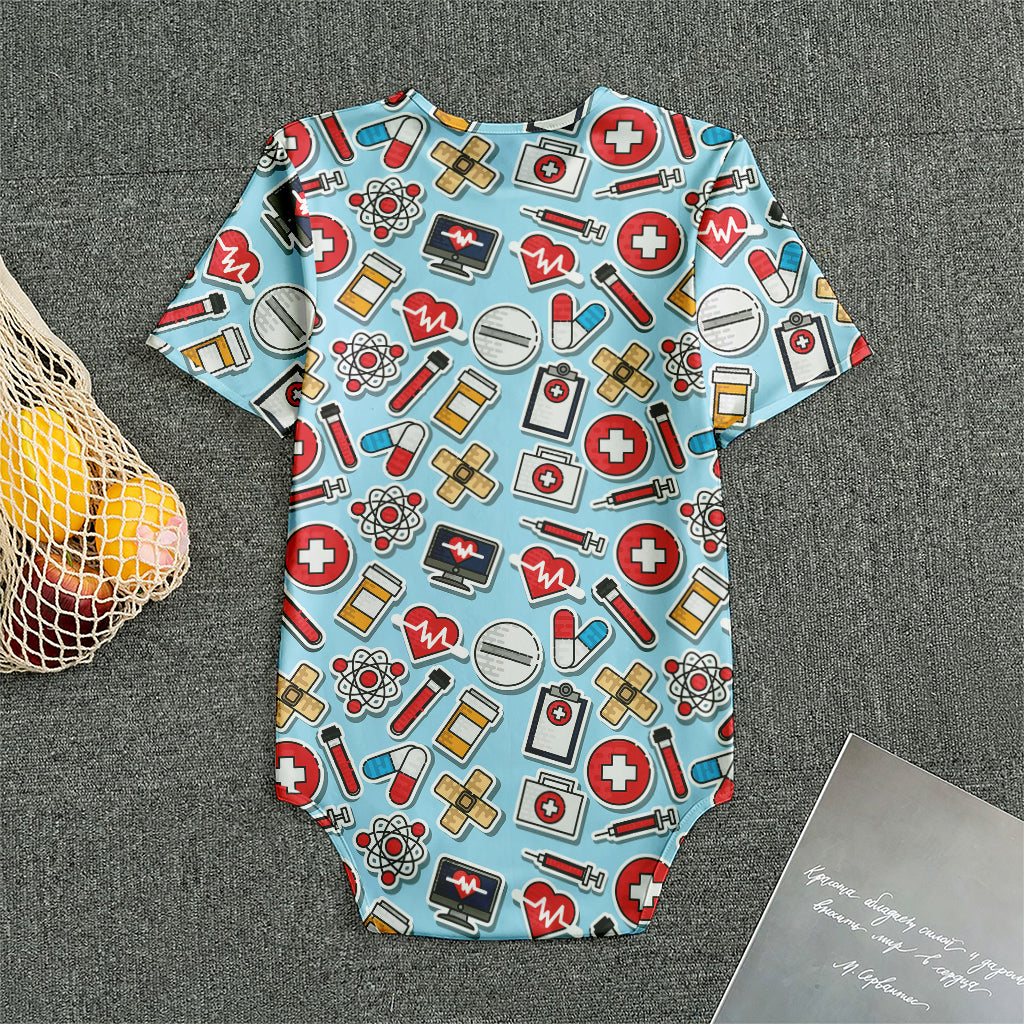Colorful Medical Pattern Print Men's Bodysuit