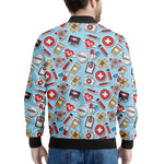Colorful Medical Pattern Print Men's Bomber Jacket