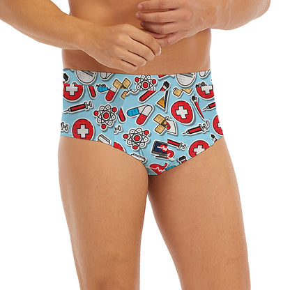 Colorful Medical Pattern Print Men's Briefs