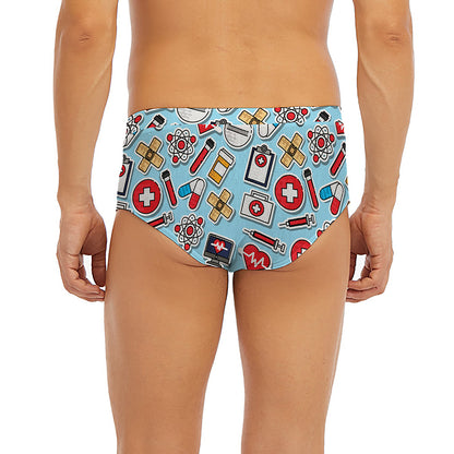 Colorful Medical Pattern Print Men's Briefs
