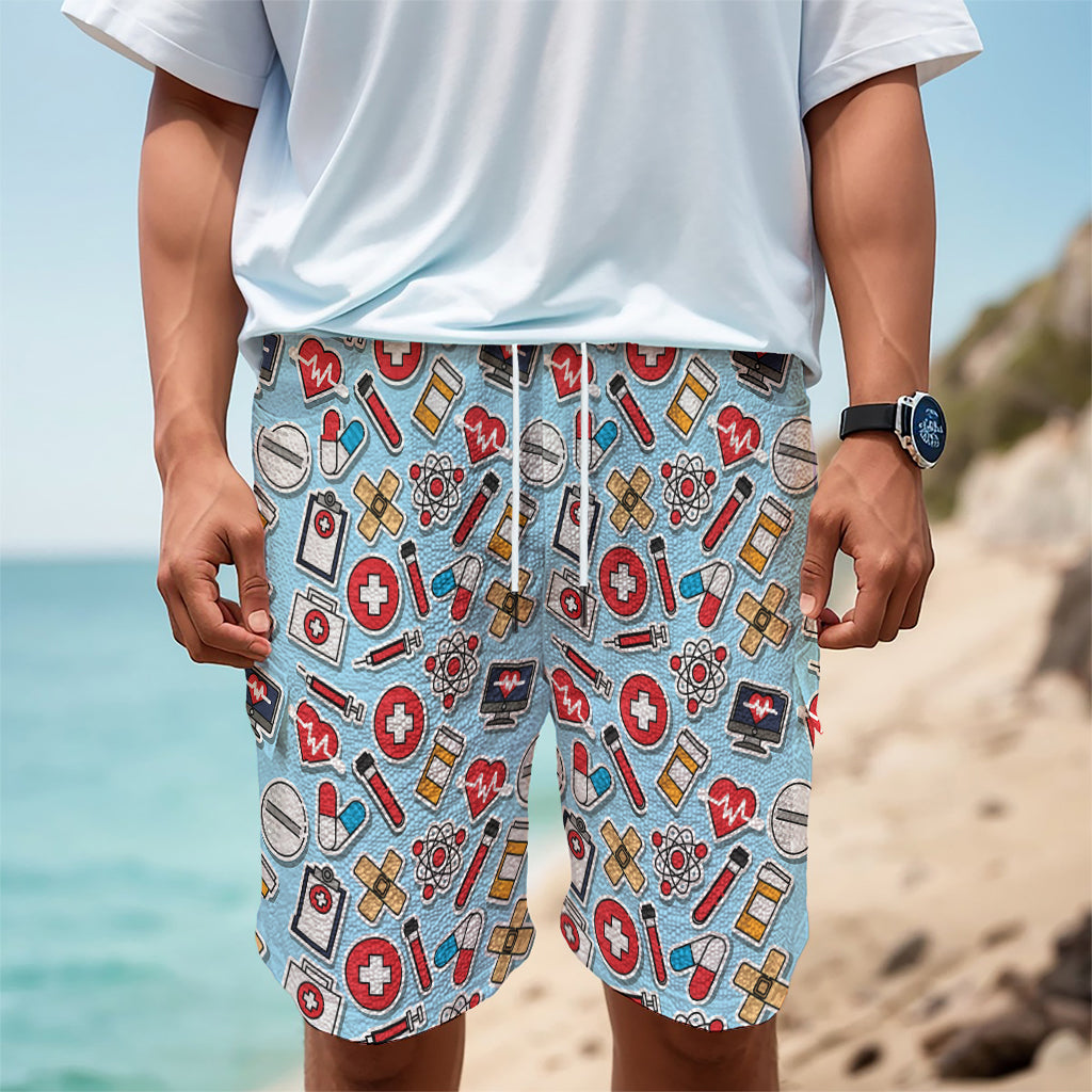 Colorful Medical Pattern Print Men's Cargo Shorts