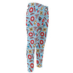 Colorful Medical Pattern Print Men's Compression Pants
