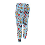 Colorful Medical Pattern Print Men's Compression Pants