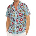 Colorful Medical Pattern Print Men's Deep V-Neck Shirt