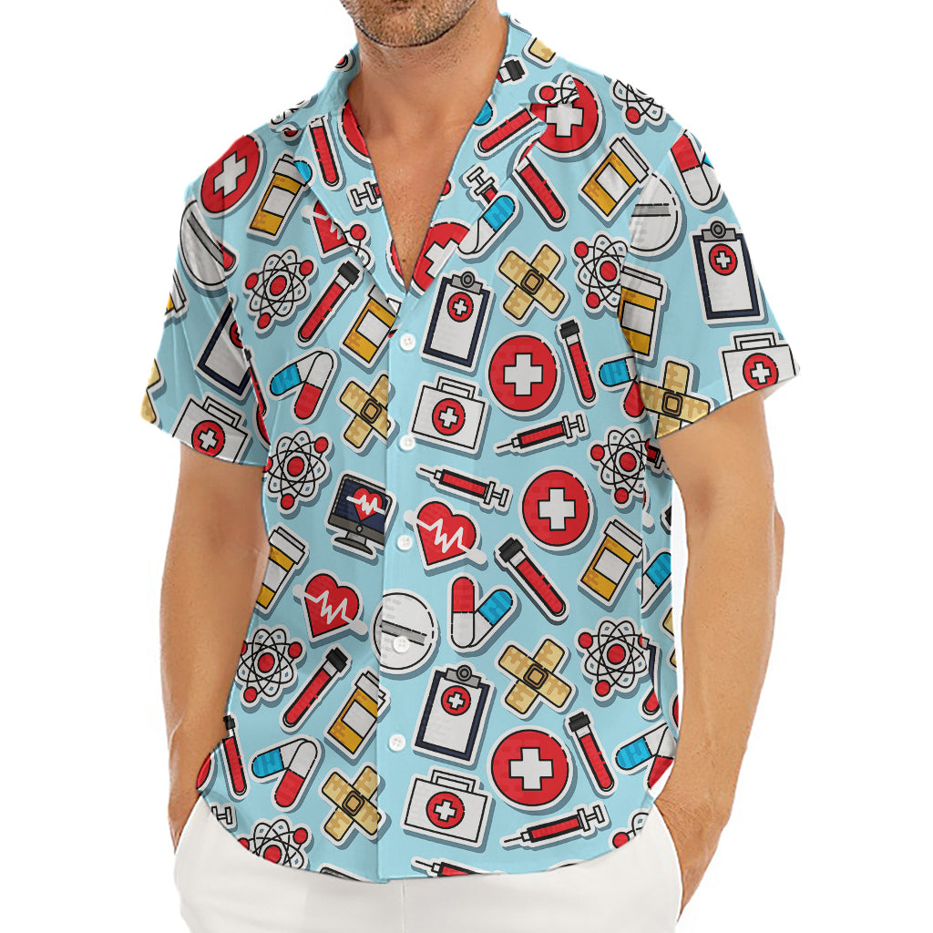 Colorful Medical Pattern Print Men's Deep V-Neck Shirt