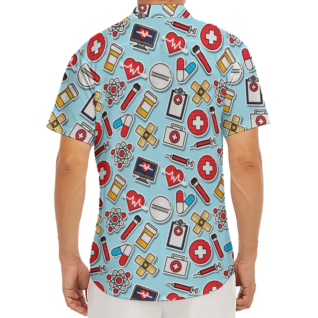 Colorful Medical Pattern Print Men's Deep V-Neck Shirt