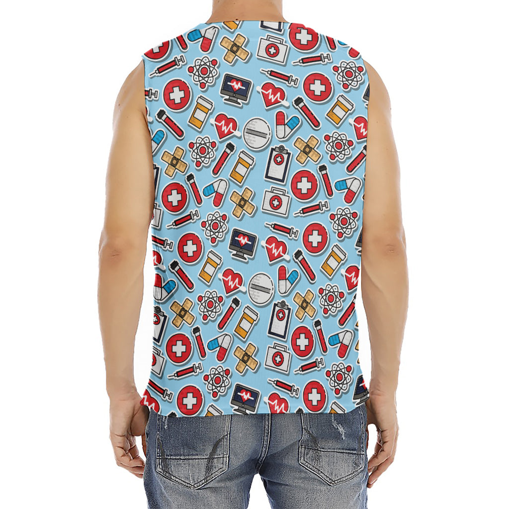 Colorful Medical Pattern Print Men's Fitness Tank Top