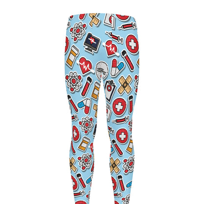 Colorful Medical Pattern Print Men's leggings