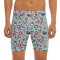 Colorful Medical Pattern Print Men's Long Boxer Briefs