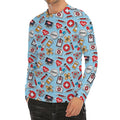 Colorful Medical Pattern Print Men's Long Sleeve Rash Guard