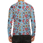 Colorful Medical Pattern Print Men's Long Sleeve Rash Guard
