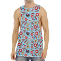 Colorful Medical Pattern Print Men's Muscle Tank Top