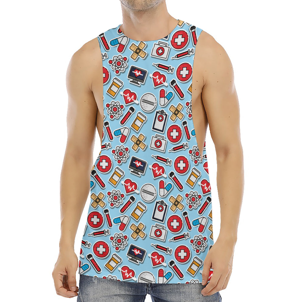 Colorful Medical Pattern Print Men's Muscle Tank Top
