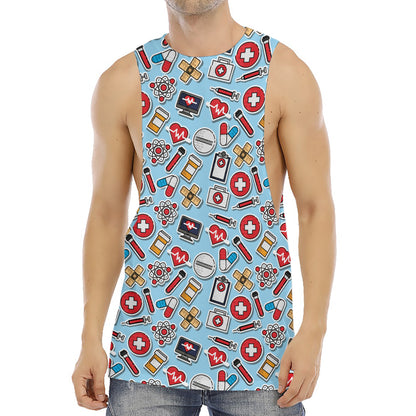 Colorful Medical Pattern Print Men's Muscle Tank Top