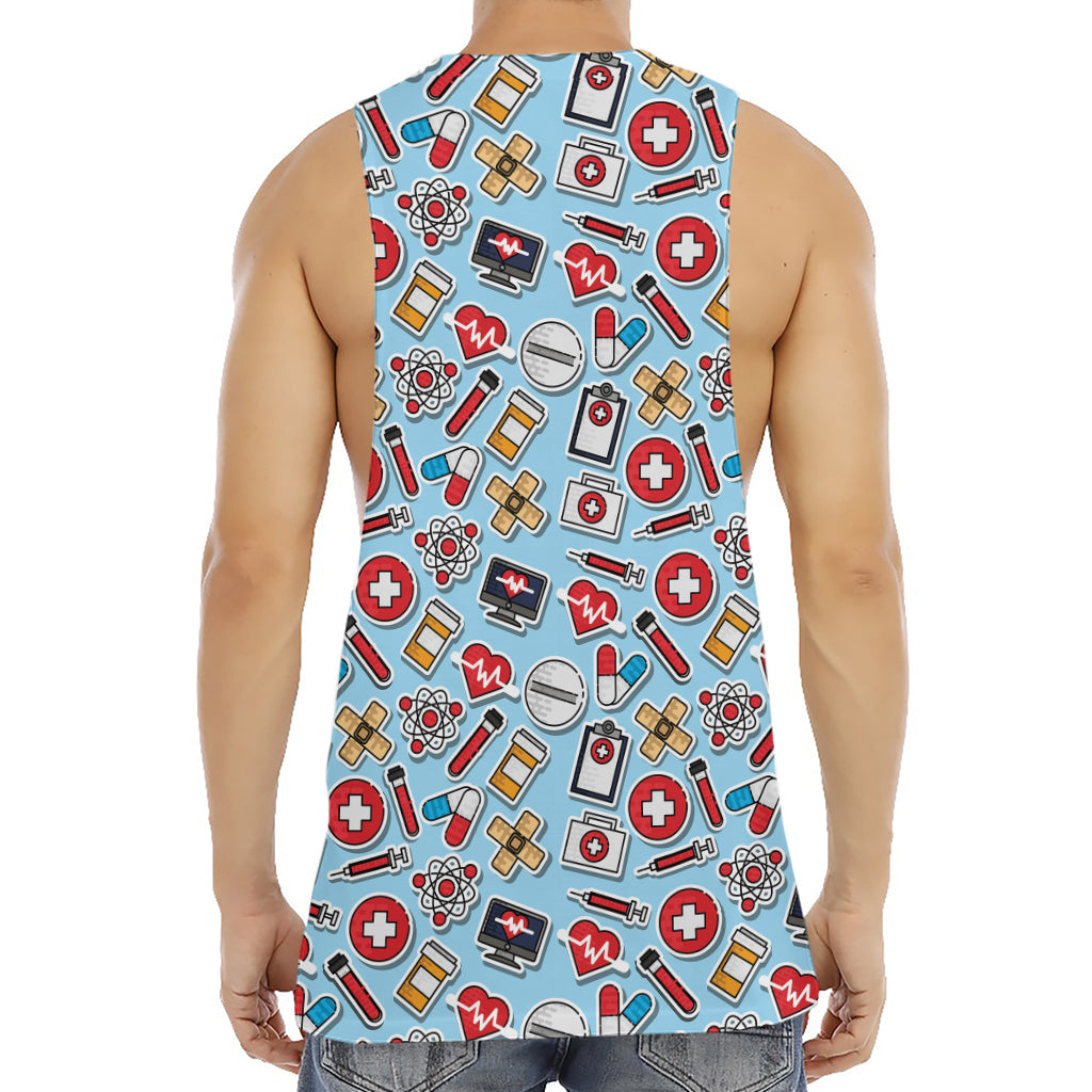 Colorful Medical Pattern Print Men's Muscle Tank Top