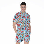 Colorful Medical Pattern Print Men's Rompers