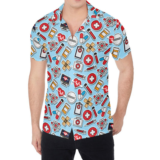 Colorful Medical Pattern Print Men's Shirt