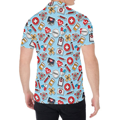 Colorful Medical Pattern Print Men's Shirt