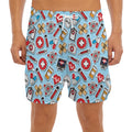 Colorful Medical Pattern Print Men's Split Running Shorts