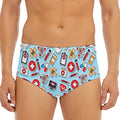 Colorful Medical Pattern Print Men's Triangle Swim Briefs
