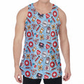 Colorful Medical Pattern Print Men's Velvet Tank Top