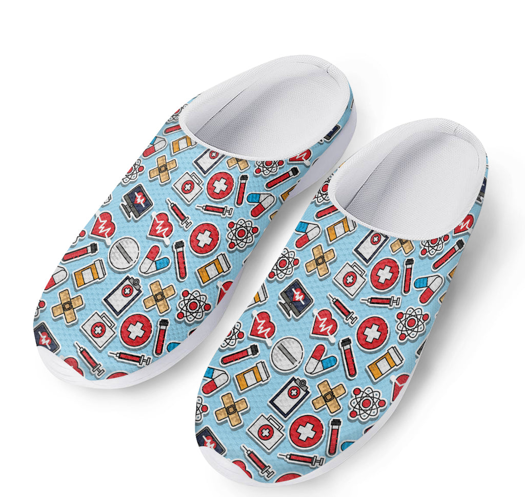 Colorful Medical Pattern Print Mesh Casual Shoes