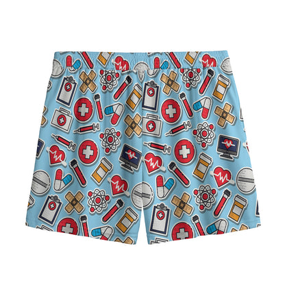 Colorful Medical Pattern Print Mesh Shorts