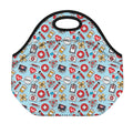 Colorful Medical Pattern Print Neoprene Lunch Bag